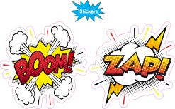 comic book bursts, halftone dots, explosive effects - vinyl removable sticker