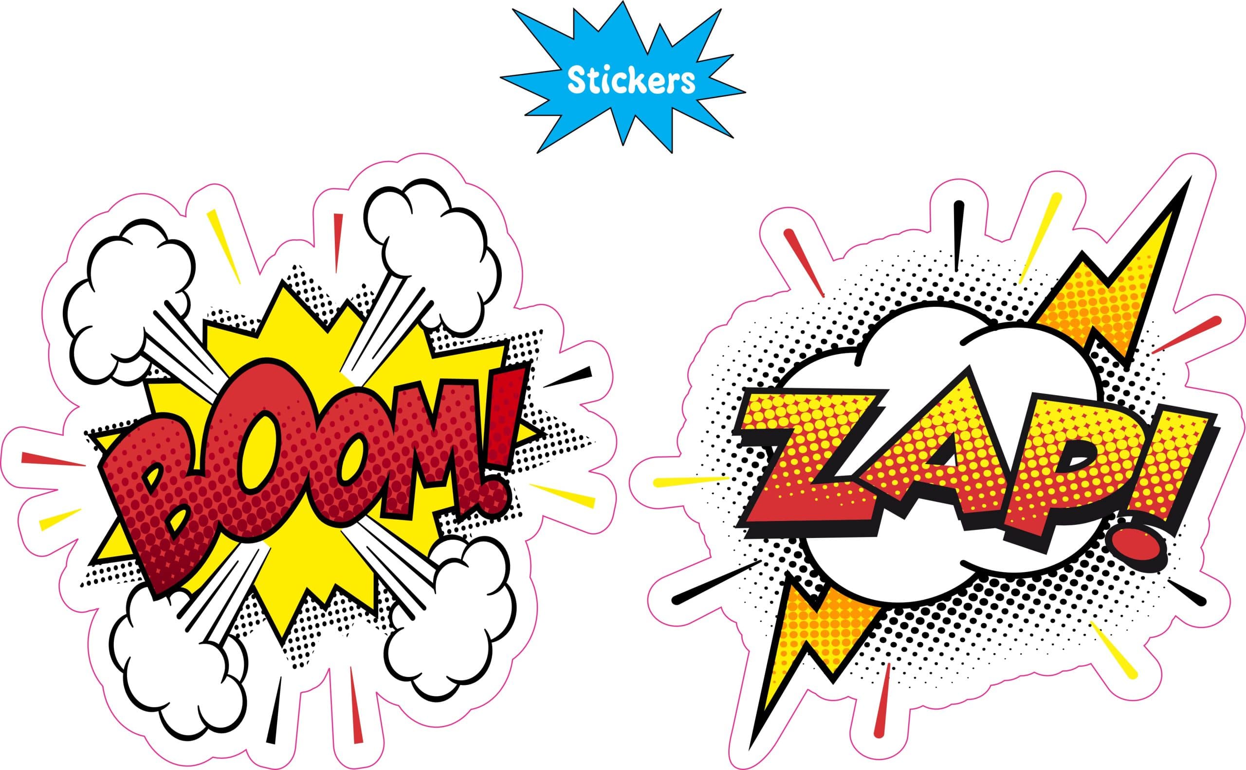comic book bursts, halftone dots, explosive effects - vinyl removable sticker