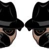 pug dogs, fedora hats, cigars - vinyl removable sticker