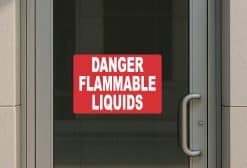 bold typography, high contrast colors, safety warning format - vinyl removable sticker