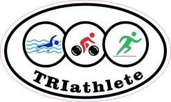 StickerTalk TRIathlete Vinyl Sticker, 5 inches by 3 inches