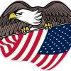StickerTalk Eagle Carrying American Flag Vinyl Sticker, 5 inches by 3.5 inches