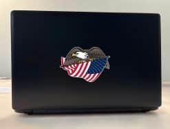 StickerTalk Eagle Carrying American Flag Vinyl Sticker, 5 inches by 3.5 inches
