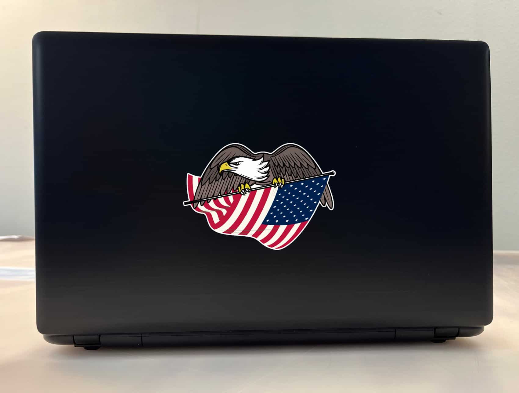 StickerTalk Eagle Carrying American Flag Vinyl Sticker, 5 inches by 3.5 inches