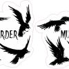 StickerTalk Crow Murder Vinyl Sticker Sheet, 2.5 inches by 2.5 inches
