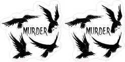 StickerTalk Crow Murder Vinyl Sticker Sheet, 2.5 inches by 2.5 inches
