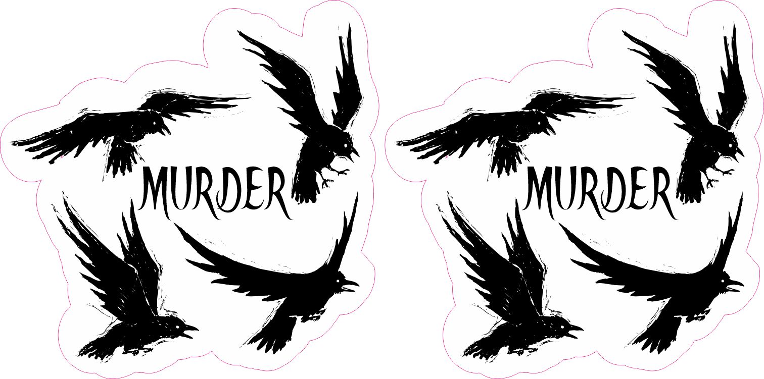StickerTalk Crow Murder Vinyl Sticker Sheet, 2.5 inches by 2.5 inches