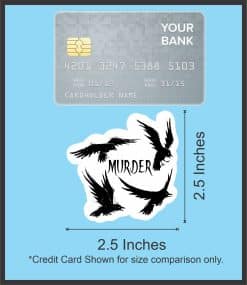 StickerTalk Crow Murder Vinyl Sticker Sheet, 2.5 inches by 2.5 inches