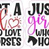script lettering, heart accents, horse silhouette - vinyl removable sticker