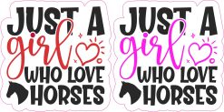 script lettering, heart accents, horse silhouette - vinyl removable sticker