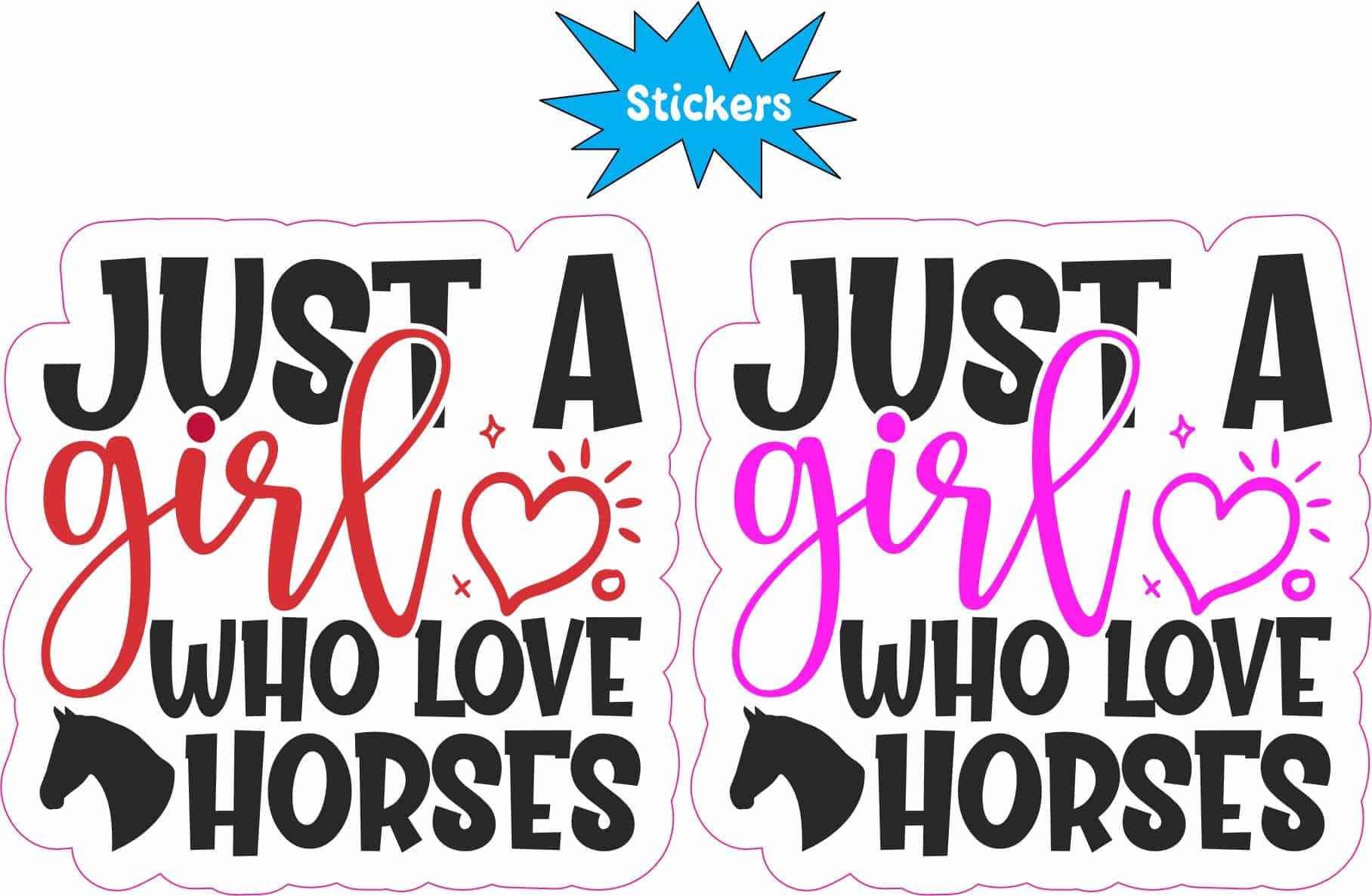 StickerTalk Just A Girl Who Love Horses Vinyl Sticker, 1 sheet of 2 stickers, 3 inches by 3 inches each - Image 9