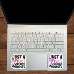 script lettering, heart accents, horse silhouette - vinyl removable sticker