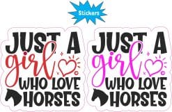 script lettering, heart accents, horse silhouette - vinyl removable sticker