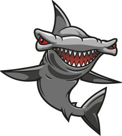 StickerTalk Hammerhead Shark Vinyl Sticker, 4.5 inches by 5 inches