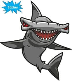 StickerTalk Hammerhead Shark Vinyl Sticker, 4.5 inches by 5 inches