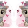 Yorkie with Hearts and Butterflies Vinyl Sticker Sheet