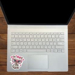 StickerTalk Scruffy Kitten in Glasses Vinyl Sticker Sheet, 3 inches by 3 inches each