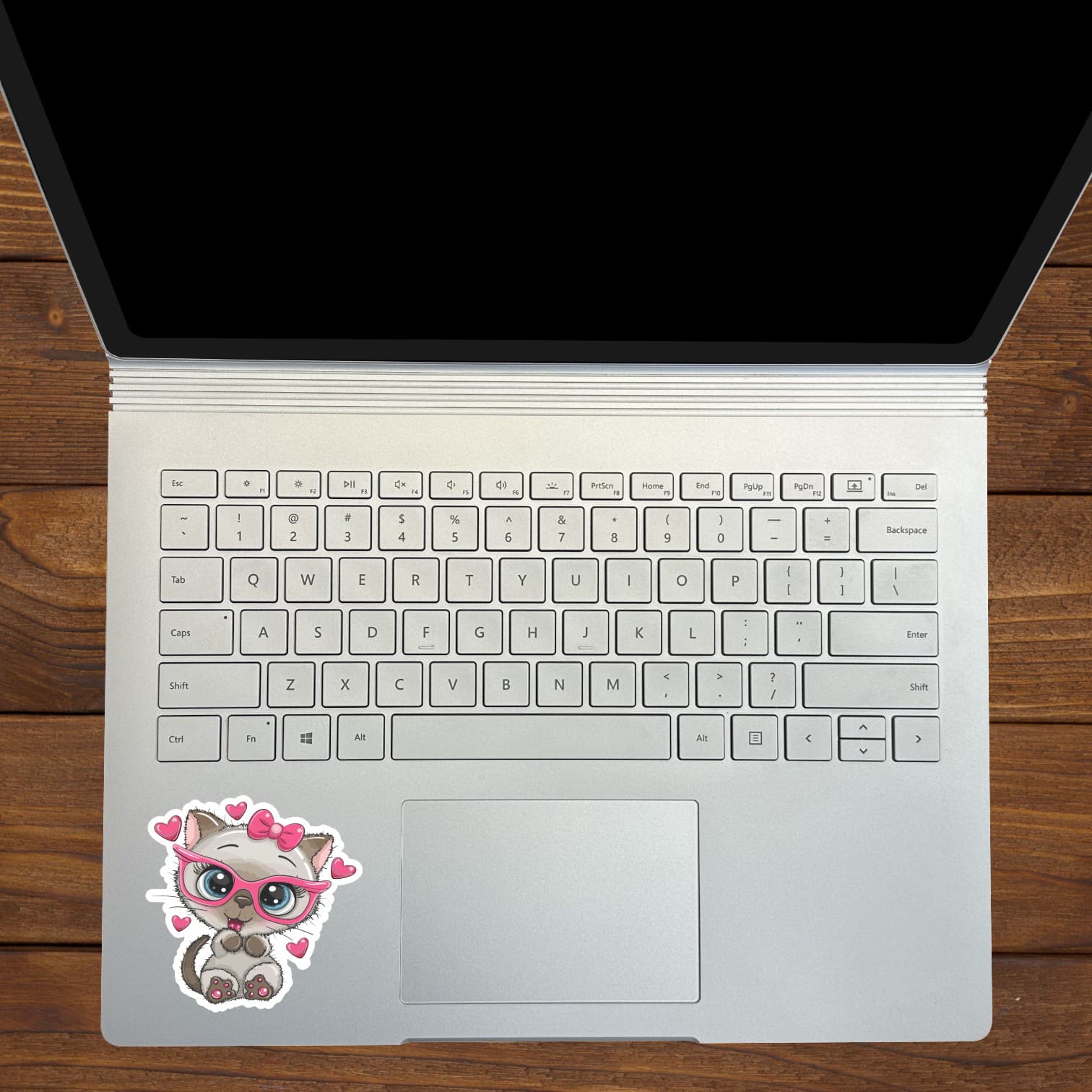 StickerTalk Scruffy Kitten in Glasses Vinyl Sticker Sheet, 3 inches by 3 inches each