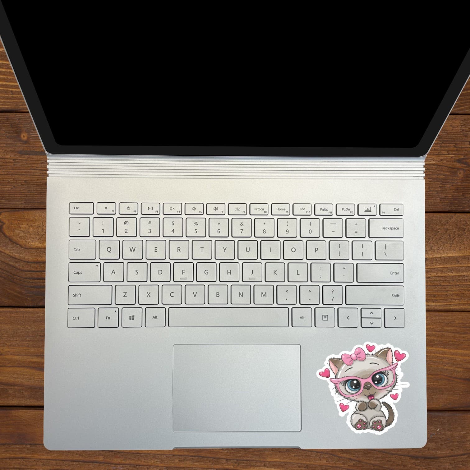 StickerTalk Scruffy Kitten in Glasses Vinyl Sticker Sheet, 3 inches by 3 inches each