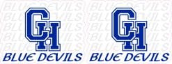 StickerTalk Central Heights Blue Devils Vinyl Sticker Sheet, 3 inches by 2.25 inches