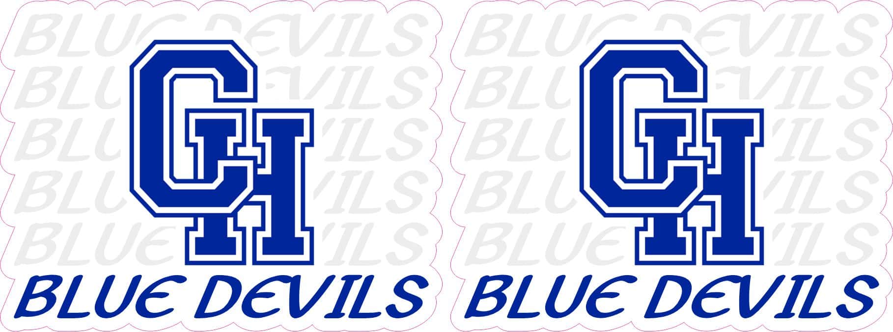 StickerTalk Central Heights Blue Devils Vinyl Sticker Sheet, 3 inches by 2.25 inches
