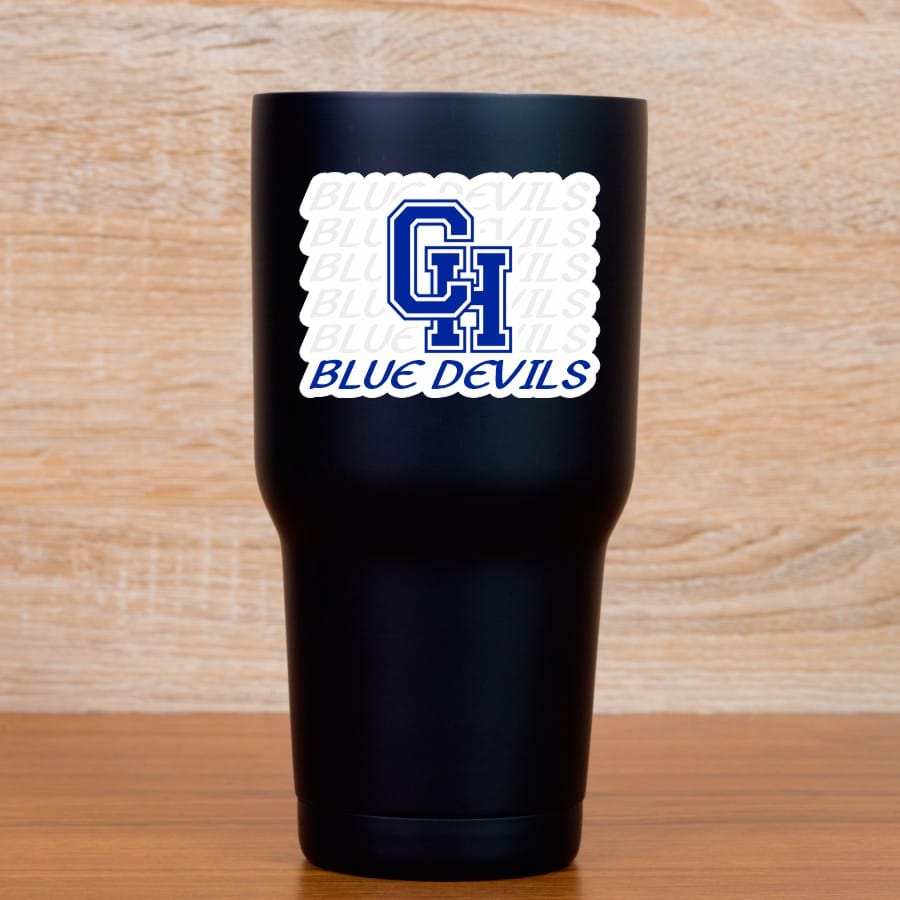 StickerTalk Central Heights Blue Devils Vinyl Sticker Sheet, 3 inches by 2.25 inches