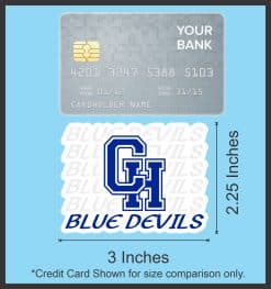 StickerTalk Central Heights Blue Devils Vinyl Sticker Sheet, 3 inches by 2.25 inches
