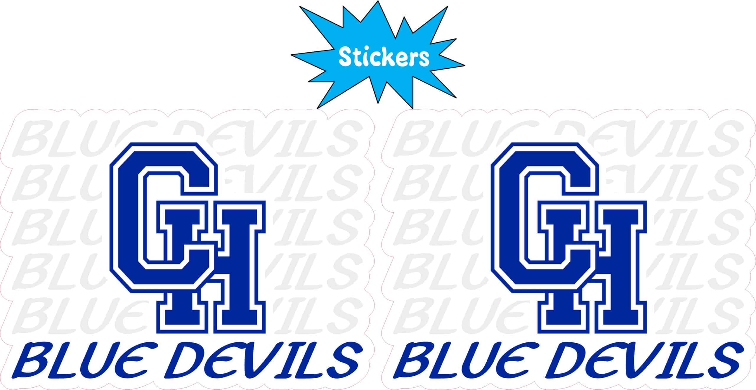 StickerTalk Central Heights Blue Devils Vinyl Sticker Sheet, 3 inches by 2.25 inches