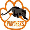StickerTalk Orange Panthers Mascot Vinyl Sticker, 5 inches by 4.75 inches