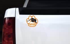 StickerTalk Orange Panthers Mascot Vinyl Sticker, 5 inches by 4.75 inches