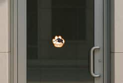 StickerTalk Orange Panthers Mascot Vinyl Sticker, 5 inches by 4.75 inches