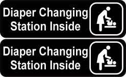 black background, white text, changing station icon - vinyl removable sticker