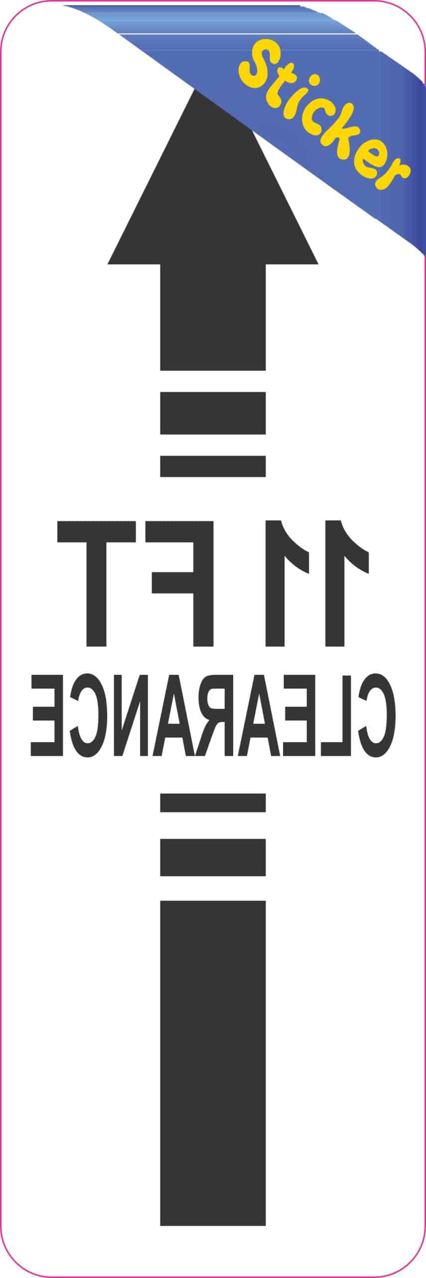 StickerTalk 11ft Clearance Arrow Mirrored White Vinyl Sticker, 2 inches by 6 inches