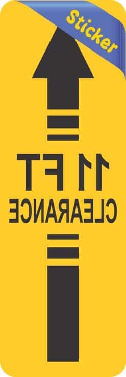 StickerTalk 11ft Clearance Arrow Mirrored Yellow Vinyl Sticker, 2 inches by 6 inches