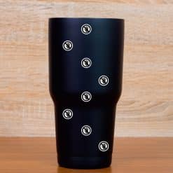circular prohibition symbol, crossed out hand icon, diagonal slash line - vinyl removable sticker