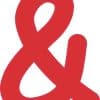 bold ampersand symbol, clean typography, solid red color - vinyl removable sticker