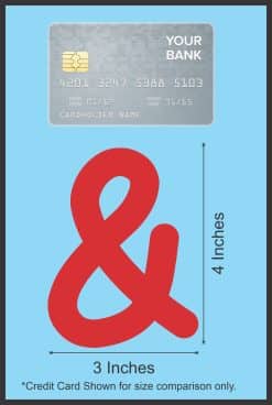 bold ampersand symbol, clean typography, solid red color - vinyl removable sticker