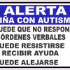 StickerTalk Alerta Nina Con Autismo Vinyl Sticker, 5 inches by 3 inches