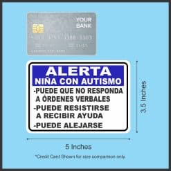 StickerTalk Alerta Nina Con Autismo, 5 inches by 3.5 inches