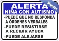 StickerTalk Alerta Nina Con Autismo, 5 inches by 3.5 inches