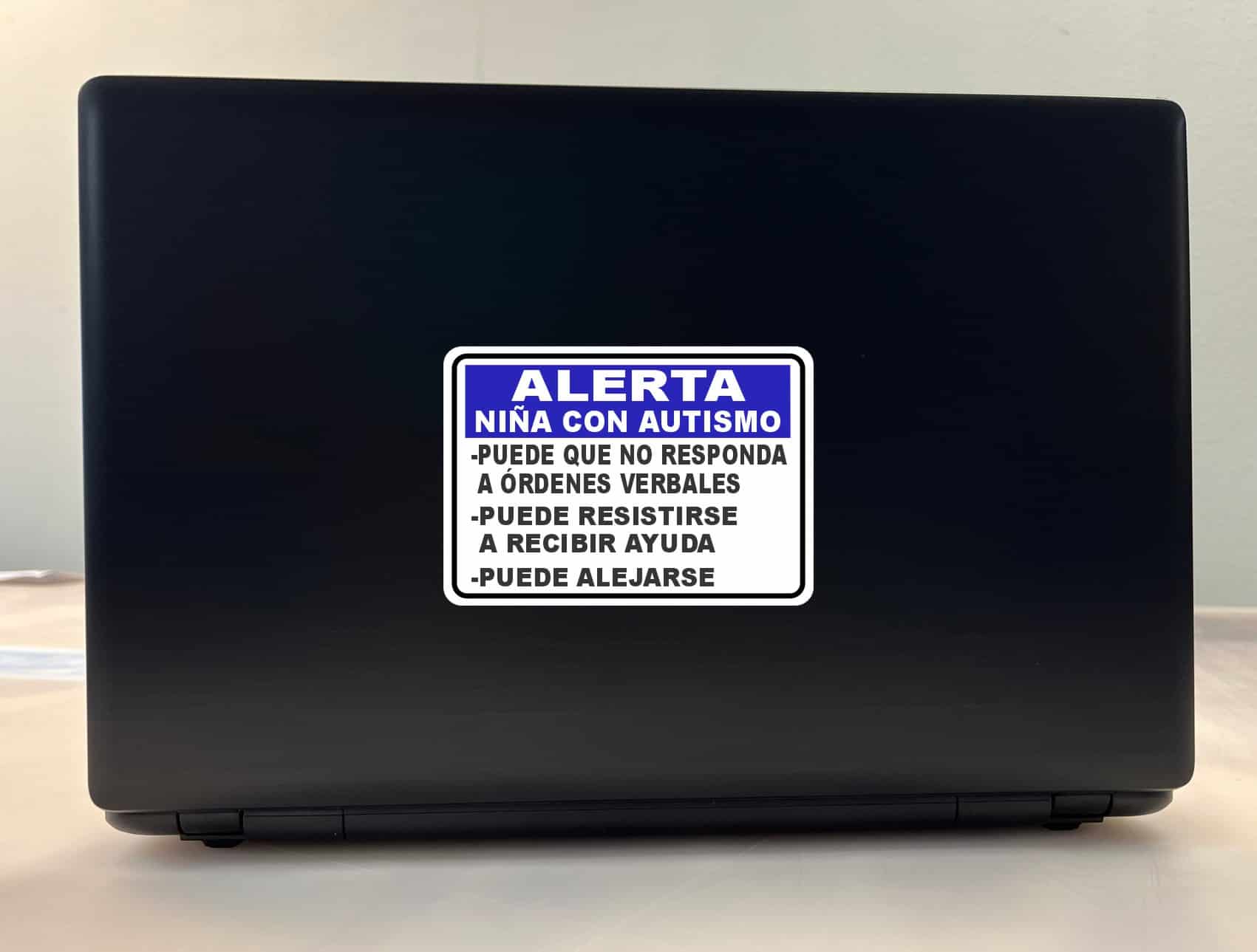 StickerTalk Alerta Nina Con Autismo Vinyl Sticker, 5 inches by 3 inches