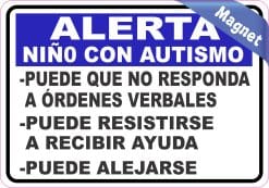 StickerTalk Alerta Niño Con Autismo Magnet, 5 inches by 3.5 inches