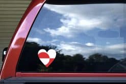 StickerTalk Greenland Flag Heart Vinyl Sticker, 4 inches by 4 inches