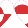StickerTalk Greenland Flag Heart Sticker Sheet, 2.5 inches by 2.5 inches