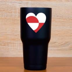 StickerTalk Greenland Flag Heart Sticker Sheet, 2.5 inches by 2.5 inches