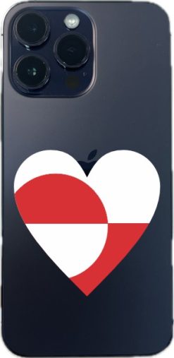 StickerTalk Greenland Flag Heart Sticker Sheet, 2.5 inches by 2.5 inches