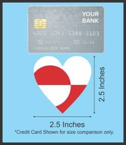 StickerTalk Greenland Flag Heart Sticker Sheet, 2.5 inches by 2.5 inches