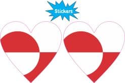 StickerTalk Greenland Flag Heart Sticker Sheet, 2.5 inches by 2.5 inches