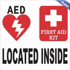 StickerTalk AED Located Inside Magnet, 8 inches by 8 inches