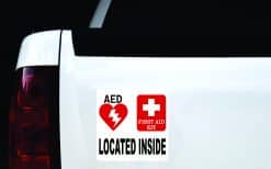 StickerTalk, AED Located Inside, 8 inches by 8 inches